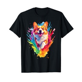 Pembroke Welsh Corgi Lovers Colorful Splash Art Welsh Corgi T-Shirt