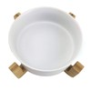 Midlee Modern Raised Pet Bowl on Stand (Single, White -