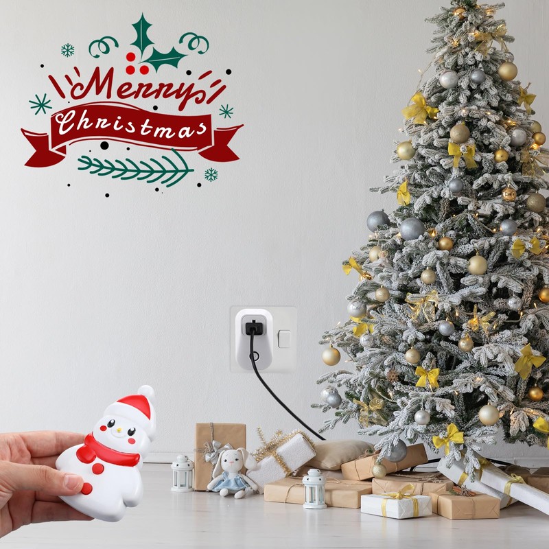 Saysurey Snowman Remote Control Outlet, Christmas Snowman Wireless Electrical Outlet