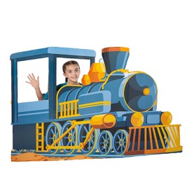 Fun Express Railroad VBS Train Cardboard Cutout Stand-In & Photo Prop - Fun Decoration for Kids’ Vacation Bible School Birthday Parties & Special Events - Perfect for Photoshoots - 2 Pieces