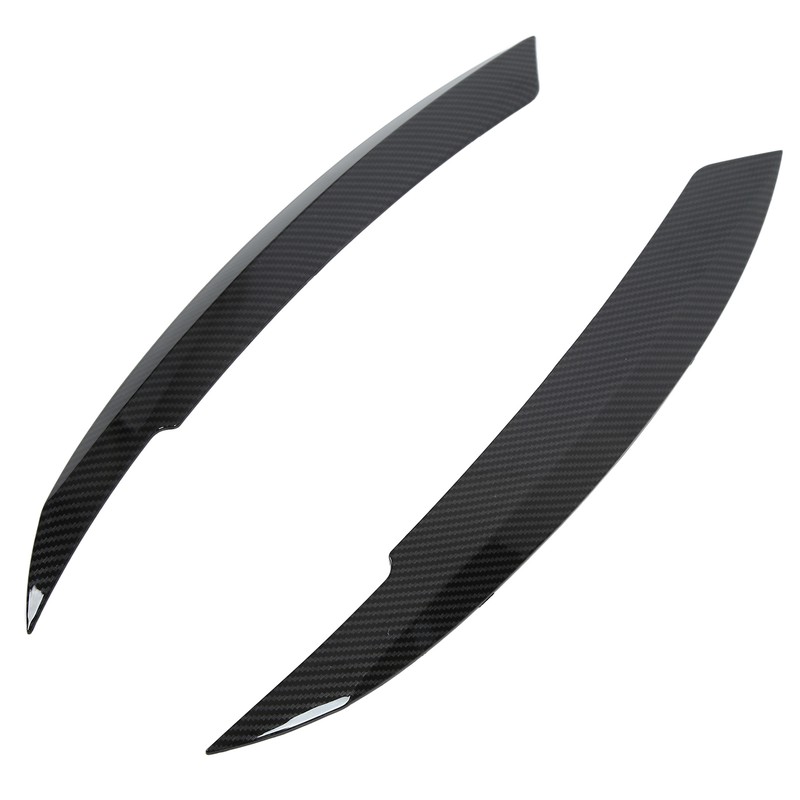 2PCS Car Headlight Eyebrows Carbon Fiber Style Left Right Replacement