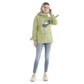 RGOSME Cute Hoodies Teen Girls Frog Hoodie Graphic Oversized kawaii Hoodies Sweatshirts Women Pullover Tops (Light Green XS)