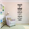 ANFRJJI Spanish Family Rules Wall Decal - Sonrie Vive AMA