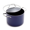 Blue Diamond 8QT Nonstick Stockpot with Glass Lid, PFAS-Free Ceramic,