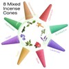 Scent-Hi 120 Incense Cones with Holder, 8 Pack Mixed Scents