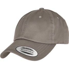 Yupoong Flexfit Unisex Dad Cap Made of Organic Cotton with Curved Peak, Organic Cotton Baseball Cap, Adjustable Size, One Size, pale grey