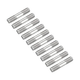 METALLIXITY Double Ended Stud Screws (M6 Thread 30mm Length) 20pcs, 304 Stainless Steel Dual Threaded Rod Bolts - for House Maintenance