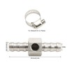 Fuel Line T Fitting Adapter 304 Stainless Steel Pressure Gauge
