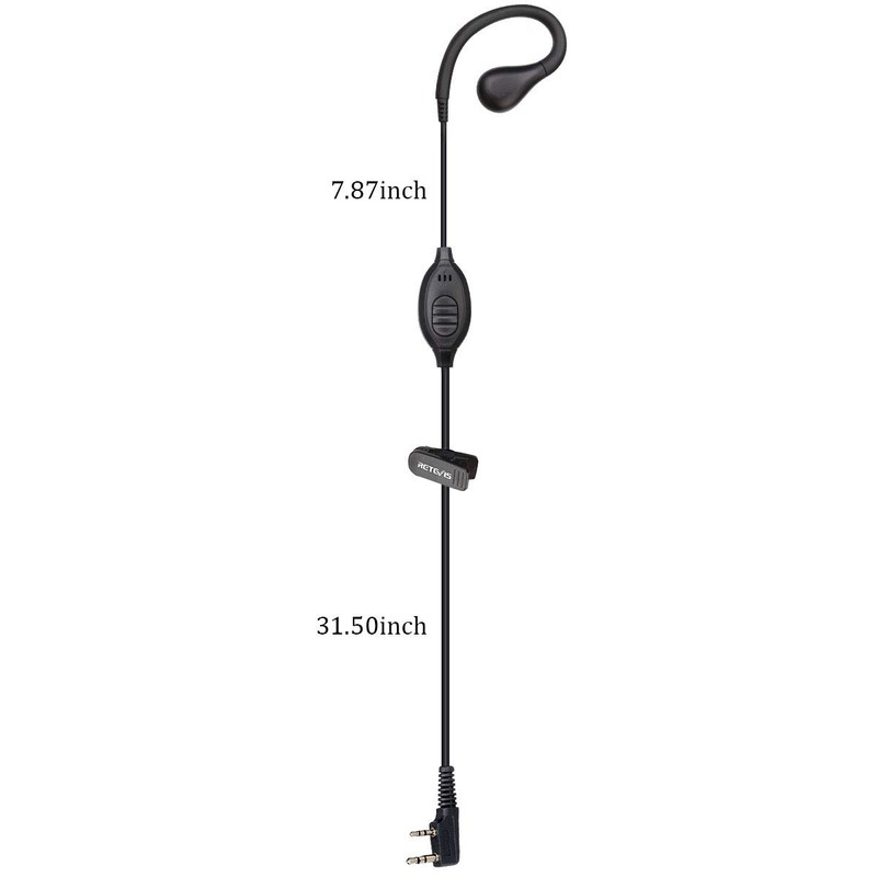 Retevis RT22 Walkie Talkie Earpiece with Mic, 2 Pin Earhook