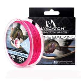 Maxcatch Braided Fly Line Backing for Fly Fishing 20/30lb 100yards (White, Yellow, Orange, Pink, Purple, Green,Black&White, Black&Yellow) (Pink, 20lb,100 Yards)