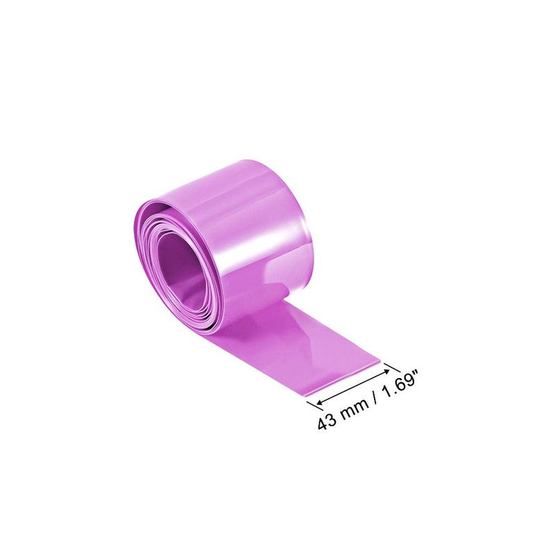 uxcell PVC Heat Shrink Tube 43mm Flat Width Wrap for