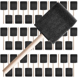 200 Pcs 2 Inch Foam Brushes Set, Sponge Brushes, Foam Paint Brush for Painting, Sponge Paint Brush with Wood Handle for Acrylics, Stains, Varnishes, DIY Crafts, Classroom, Students, Kids, Black