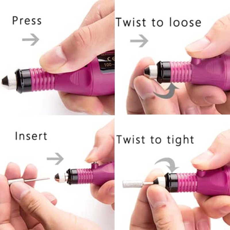 Pulidor de Uñas, Lima de Uñas Eléctrica, Kit de Taladro