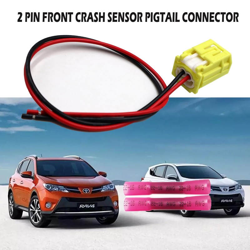 LIZAPUS 2-Pin Front Crash Sensor Pigtail Wire Connector Compatible with