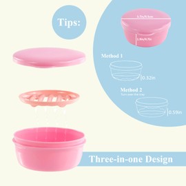 TPBSITNS 4 Pcs Travel Soap Box, Waterproof Self Draining Soap Dish with Lid, Mini Portable Soap Case Holder for Travel, Leak Proof Plastic Round Soap Container for Home Bathroom Shower Gym Camping
