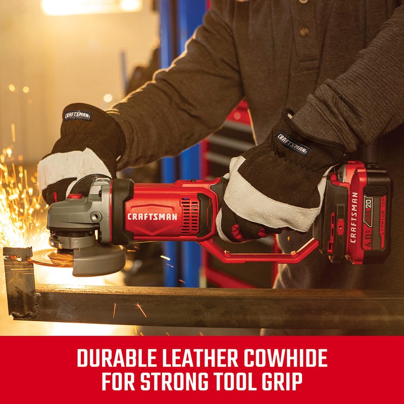 Radians Craftsman Performance Hybrid Leather Work Glove L, Red (CMXPGRA216L)