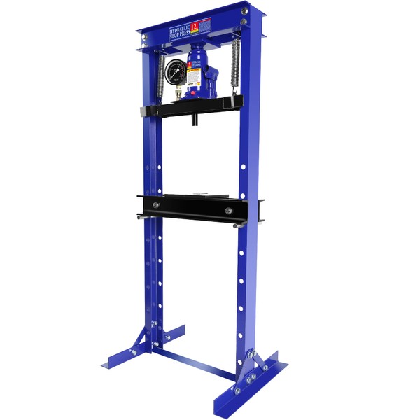 12 Ton Hydraulic Press, H-Frame Garage Floor Shop Press with