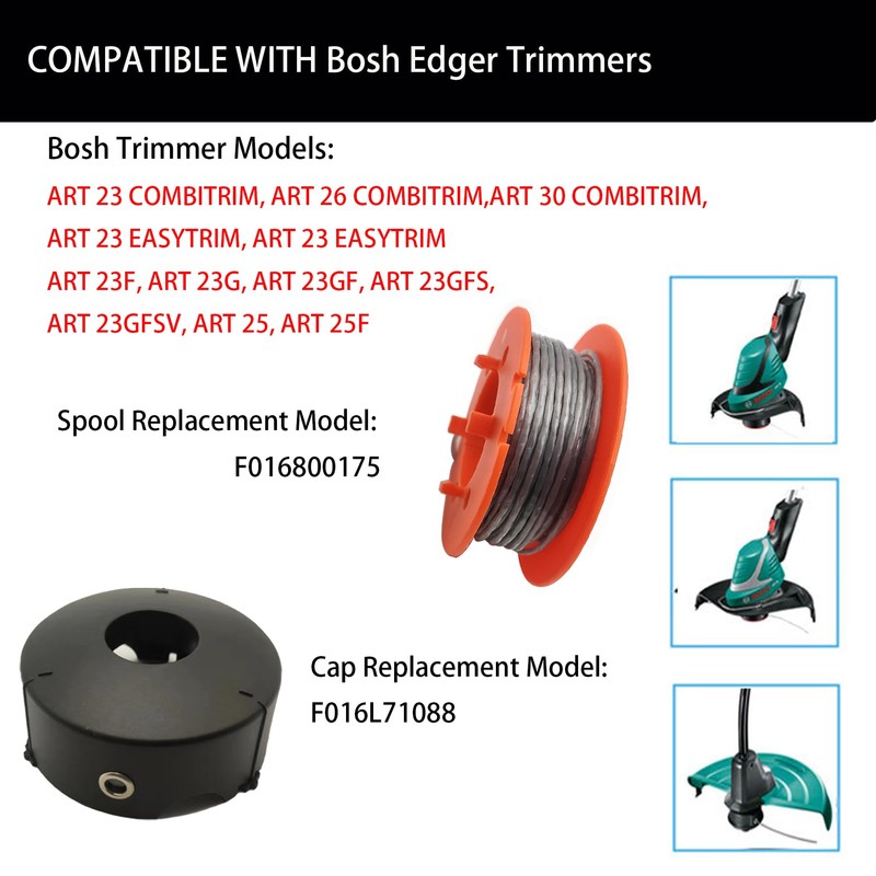 RUIITEN F016800175 Replacement Trimmer Spool For Bosch String Trimmer, 1.6mm