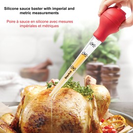 Starfrit 5-Piece Sauce Baster And Thermometer Set - Baste, Inject And Brush Meat Pieces - Heat Resistant - Compact Storage