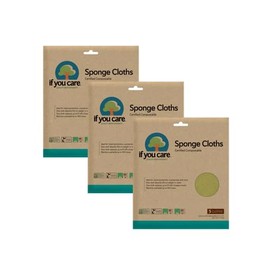 If You Care Sponge Cloths – 5 Count – 100% Natural Cleaning Rags for Kitchen, Bathroom, Home Countertop Surfaces – Absorbent, Reusable, Machine Washable, Compostable (Pack of 3)