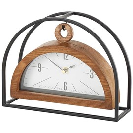 Deco 79 Metal Suspended Clock with Black Frame, 10" x 3" x 8", Brown