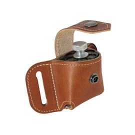 Barsony New Saddle Tan Leather Belt Loop Revolver Single Speed Loader Pouch for .22 .38 .357