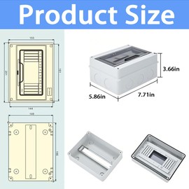XINTAIHELE DIN Rail Enclosure Box 8Way Circuit Breaker Distribution Protection Box Waterproof ABS Plastic Transparent Cover for Indoor Outdoor Wall Mount Electrical
