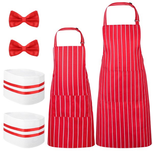 XLSXEXCL 6 Pcs 1950s Waiter Costume Kit, Soda Jerk Costume