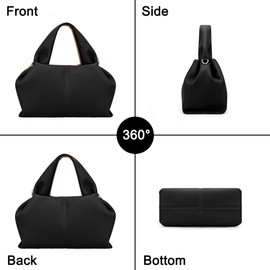 CazneJN Handbag for Women PU Leather Small Bag Vintage Hobo Bag Chic Cloud Bag Dumpling Crossbody Bag with Removable Shoulder Strap Crossbody Bag Shoulder Bag for Women, black