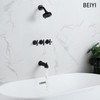 BEIYI 3 Handle Shower Faucet Set with Tub Spout Matte