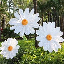 YOFNIRG Large Daisy Flowers Artificial 5.9 Ft Giant Paper Flowers Decoration Big Flowers Decor for Birthday Party Garden Office Home Wedding Graduation Shop Window Display(White)