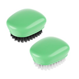 SXhyf Vegetable Brush Scrubber for Food, Black Stiff & White Soft Bristles | Potato Scrubber Brush, Produce Brush for Fruits and Veggies, Vegetable Cl