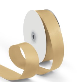HimBen 1-1/2 Inch 100 Yards Satin Ribbon Light Gold, Solid Color Fabric Ribbon for Gift Wrapping, Wedding, Polyester Gift Ribbon for Birthday Party Decoration, Craft, Hair, Floral, Sewing