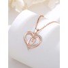 INFUSEU Heart Letter Necklace Initial Women O Jewelry Rose Gold