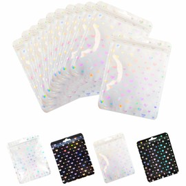 100pack Holographic Candy Bags Resealable Clear Packaging Ziplock Bag 4 x 6"Jewelry Sample Food Treat Party Favor Small Bussiness Bags (03)