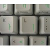 4Keyboard Korean Keyboard Sticker with Green Lettering ON Transparent Background