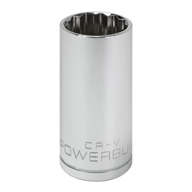 Powerbuilt 3/8-Inch Drive 7/8-Inch 12 Point Deep Well Socket, CR-V