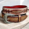 DANIEL'S ARTPLANET Men's Western Belt 1.5” Wide Full Grain One