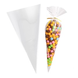 100 Pcs Sweet Cone Bags, 30 * 16 cm Sweet Cones Bags, Triangle Sweet Cones Bag for Candy,Cookie,Baking,Displaying and Wrapping