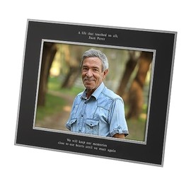 THINGS REMEMBERED Engraved Memorial Flat Iron Black 8 x 10 Horizontal/Landscape Picture Frame (Free Customization)