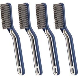 Mtxorvix 4 Piezas 2 en 1 Cepillo de Costura de Piso Multifuncional, Cepillo de Limpieza Duro de Tipo V con Acortar, Cepillo para Baño,Cepillo para Polvo Limpieza para Baño, Hogar, Cocina(Azul)