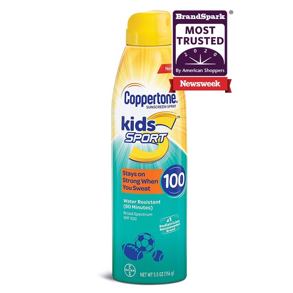 Coppertone SPORT KIDS Sunscreen Continuous Spray SPF 100 (5.5 Ounce) (Packaging may vary)