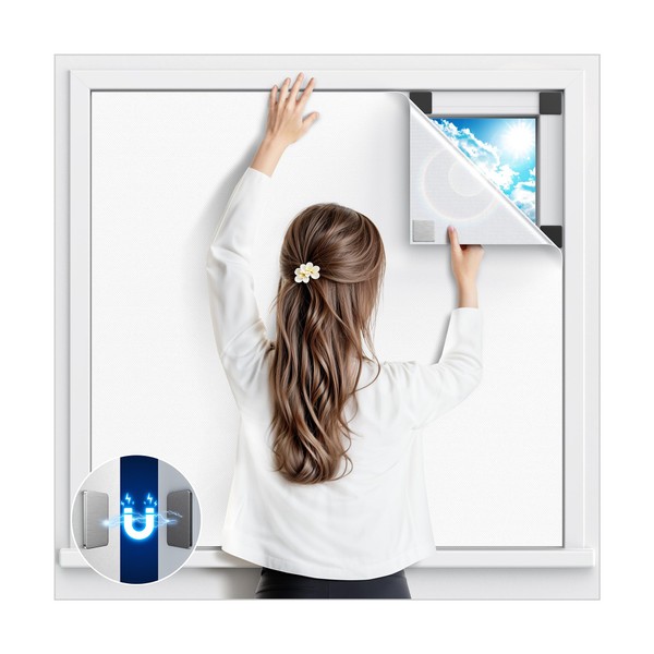 Magnetic Blackout Window Cover, 45" x 58" Portable Blackout Curtains