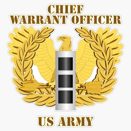 HOF Trading Army - Emblem - Warrant Officer - Cw3 - Vinyl Sticker Waterproof Decal Laptop Wall Window Bumper Sticker 5"