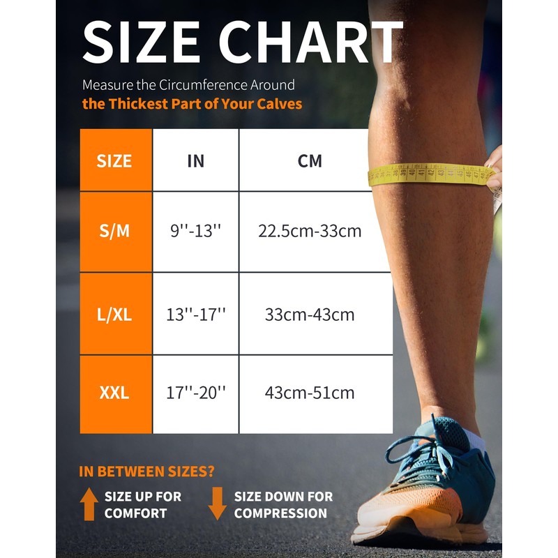 CAMBIVO 2 Pairs Calf Compression Sleeves for Men and Women