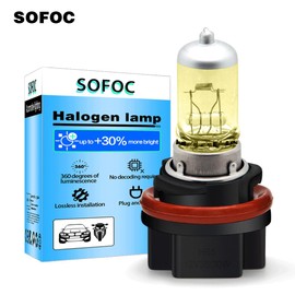 SOFOC-HS5 12V 35W Yellow Halogen Headlight Fog Light High/Low Beam High Brightness for Motorcycle & Automotive 1000LM 2Pcs
