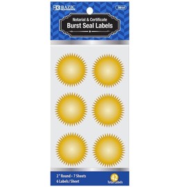 MaxMark Notary Seal Round Embosser for Arkansas State - Includes Gold Burst Seal Labels (42 Count)