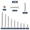 #10 x 1-1/2" Sheet Metal Screws 100Pcs 410 Stainless Steel