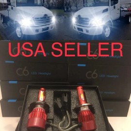 H4-LED For Hino 155 268 Truck 2 Front WHITE H4 LED Headlight Bulbs Conversion Light Kit