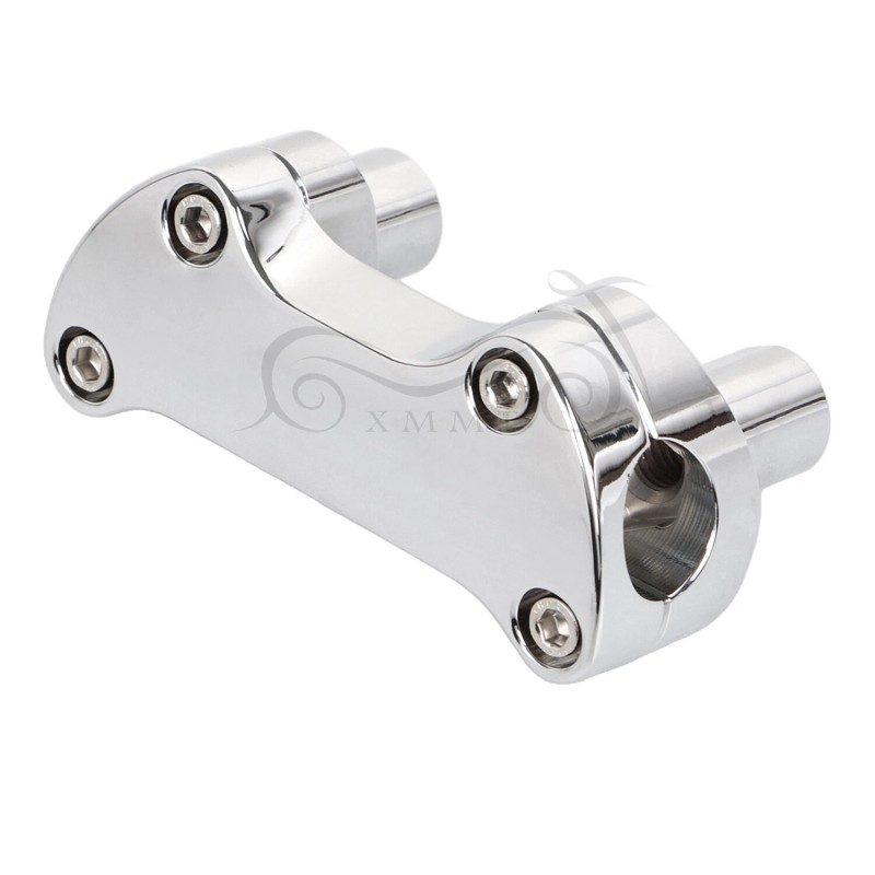 Unbranded Chrome 2" Risers 1" Handlebar Clamp For Harley Softail